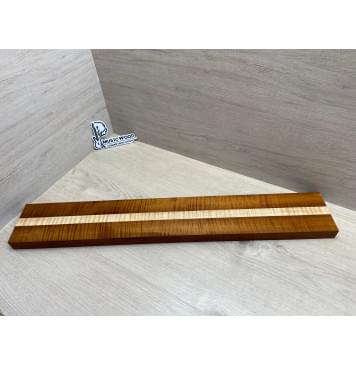 Клён Волнистый Печёный 180гр/Клён Белый Явор, Волнистый заготовка для переклеенного грифа электрогитары Радиал АА Волна ААА 28.5х(44-22-44)х730 мм - из 3х частей-0