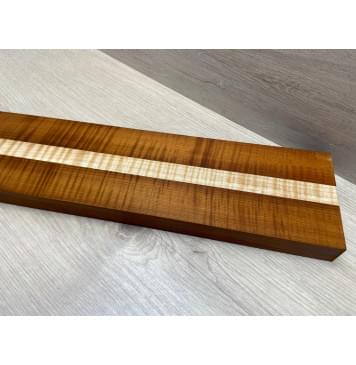 Клён Волнистый Печёный 180гр/Клён Белый Явор, Волнистый заготовка для переклеенного грифа электрогитары Радиал АА Волна ААА 28.5х(44-22-44)х730 мм - из 3х частей-16