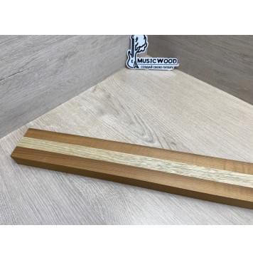 Клён Печёный 180гр/Корина Белая (Лимба-Офрам) заготовка для переклеенного грифа безголовой гитары Радиал АА 26х(20-20.5-20)х585 мм - из 3х частей-2