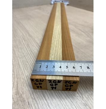 Клён Печёный 180гр/Корина Белая (Лимба-Офрам) заготовка для переклеенного грифа безголовой гитары Радиал АА 26х(20-20.5-20)х585 мм - из 3х частей-3