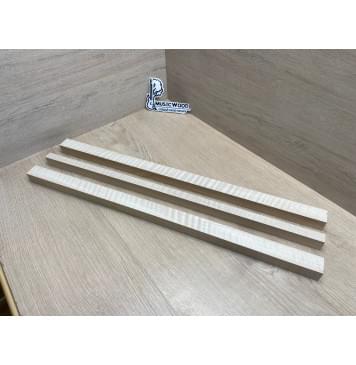 Клён Белый Явор, Волнистый заготовка грифа для безголовой гитары Радиал АА Волна АА 25.3х(29-16.5-29)х610 мм, из 3х частей-9