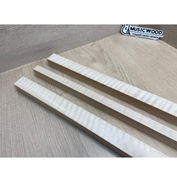 Клён Белый Явор, Волнистый заготовка грифа для безголовой гитары Радиал АА Волна АА 25.3х(29-16.5-29)х610 мм, из 3х частей-10