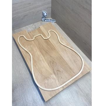 Ольха заготовка корпуса Смешанный АА 43.7х(110-110-110)х(530-495-510) мм- из 3х частей, 564 кг/м3-3