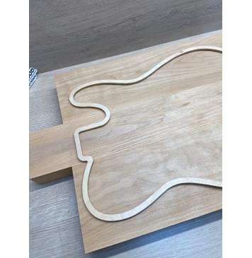 Ольха заготовка корпуса Тангент АА 45.5х(140-95-140)х(430-505-430) мм - из 3х частей, 539 кг/м3-5