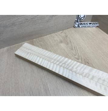 Клён Белый Явор, Волнистый заготовка грифа для безголовой гитары Радиал ААА Волна ААА 25.5х(30-13.5-30)х615 мм, из 3х частей-4