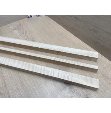 Клён Белый Явор, Волнистый заготовка грифа для безголовой гитары Радиал ААА Волна ААА 25.5х(30-13.5-30)х615 мм, из 3х частей-6