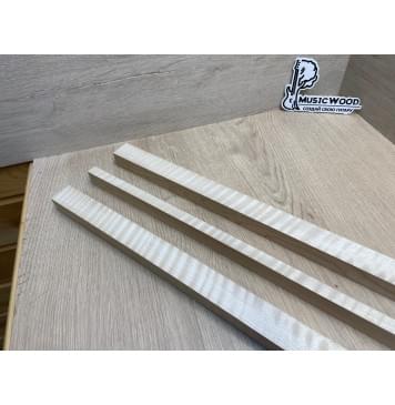 Клён Белый Явор, Волнистый заготовка грифа для безголовой гитары Радиал ААА Волна ААА 25.5х(30-13.5-30)х615 мм, из 3х частей-9