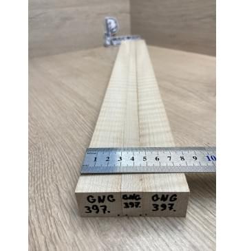 Клён Белый Явор, Волнистый заготовка грифа для безголовой гитары Радиал ААА Волна ААА 25.5х(30-13.5-30)х615 мм, из 3х частей-7