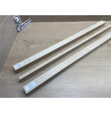 Клён Белый Явор, Волнистый заготовка грифа для безголовой гитары Радиал ААА Волна ААА 25.5х(30-13.5-30)х615 мм, из 3х частей-12