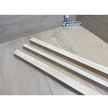 Клён Белый Явор, Волнистый заготовка грифа для безголовой гитары Радиал ААА Волна АА 25.5х(29-17.5-29)х625 мм, из 3х частей-10
