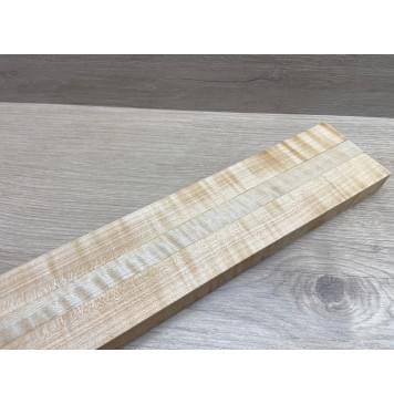 Клён Белый Явор, Волнистый заготовка грифа для безголовой гитары Радиал ААА Волна АА 25.5х(29-17.5-29)х625 мм, из 3х частей-14