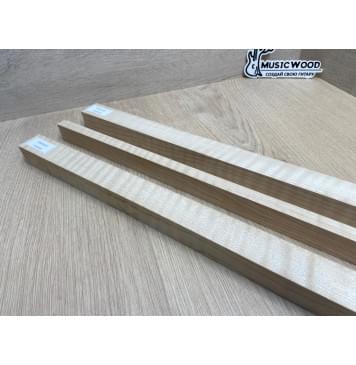 Клён Белый Явор, Волнистый заготовка грифа для безголовой гитары Радиал ААА Волна ААА 25.5х(30-13-30)х612 мм, из 3х частей-11