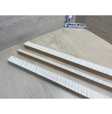 Клён Белый Явор, Волнистый заготовка грифа для безголовой гитары Радиал ААА Волна ААА 25х(28-12.5-28)х615 мм, из 3х частей-12
