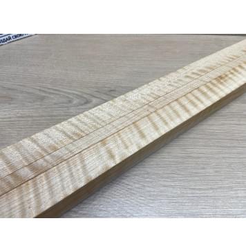 Клён Белый Явор, Волнистый заготовка грифа для безголовой гитары Радиал АА Волна ААА 24.5х(29-13-29)х615 мм, из 3х частей-18