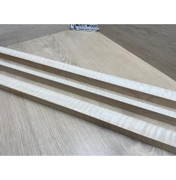 Клён Белый Явор, Волнистый заготовка грифа для безголовой гитары Радиал ААА Волна ААА 25х(29.5-14-29.5)х615 мм, из 3х частей-7