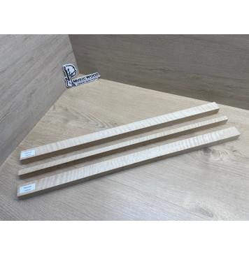 Клён Белый Явор, Волнистый заготовка грифа для безголовой гитары Радиал ААА Волна ААА 25х(29.5-14-29.5)х615 мм, из 3х частей-11