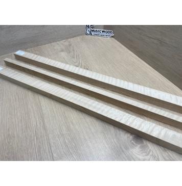 Клён Белый Явор, Волнистый заготовка грифа для безголовой гитары Радиал ААА Волна ААА 25х(29.5-14-29.5)х615 мм, из 3х частей-10