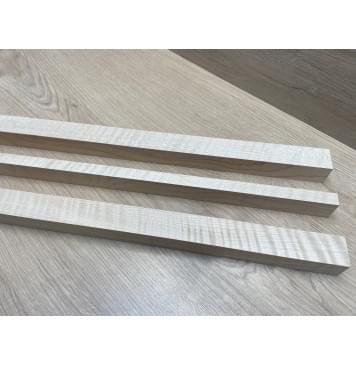 Клён Белый Явор, Волнистый заготовка грифа для безголовой гитары Радиал ААА Волна ААА 26х(27-13-27)х615 мм, из 3х частей-10