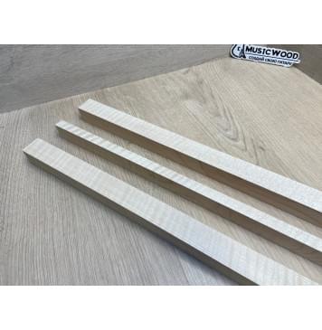 Клён Белый Явор, Волнистый заготовка грифа для безголовой гитары Радиал ААА Волна ААА 26х(27-13-27)х615 мм, из 3х частей-12