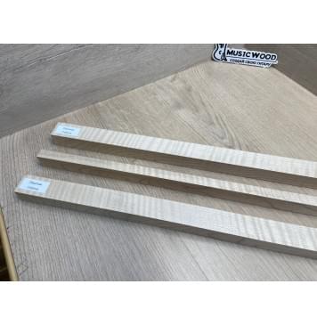 Клён Белый Явор, Волнистый заготовка грифа для безголовой гитары Радиал ААА Волна ААА 26х(27-13-27)х615 мм, из 3х частей-14