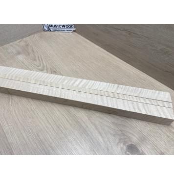 Клён Белый Явор, Волнистый заготовка грифа для безголовой гитары Радиал ААА Волна ААА 26х(27-13-27)х615 мм, из 3х частей-15