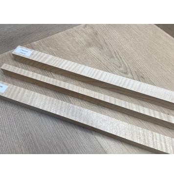 Клён Белый Явор, Волнистый заготовка грифа для безголовой гитары Радиал ААА Волна ААА 26х(27-13-27)х615 мм, из 3х частей-17