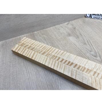 Клён Белый Явор, Волнистый заготовка грифа для безголовой гитары Радиал ААА Волна ААА 26х(27-13-27)х615 мм, из 3х частей-16