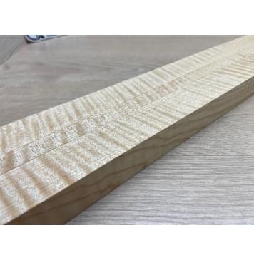 Клён Белый Явор, Волнистый заготовка грифа для безголовой гитары Радиал ААА Волна ААА 26х(27-13-27)х615 мм, из 3х частей-12