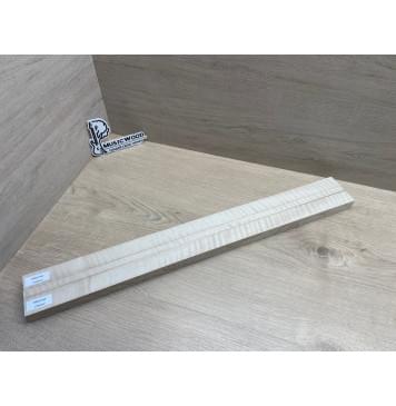 Клён Белый Явор, Волнистый заготовка грифа для безголовой гитары Радиал АА Волна ААА 25х(29-12.5-29)х625 мм, из 3х частей-12