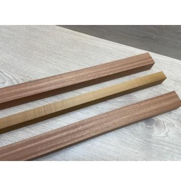 Сапели/Клён Печёный 180 гр/Сапели заготовка для переклеенного грифа безголовой гитары Радиал АА 28х(34,5-20-34,5)х590 мм (из 3х частей)-5