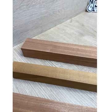 Сапели/Клён Печёный 180 гр/Сапели заготовка для переклеенного грифа безголовой гитары Радиал АА 28х(34,5-20-34,5)х590 мм (из 3х частей)-6