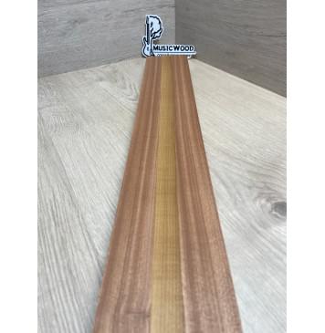 Сапели/Клён Печёный 180 гр/Сапели заготовка для переклеенного грифа безголовой гитары Радиал АА 28х(34,5-20-34,5)х590 мм (из 3х частей)-8