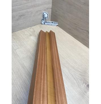 Сапели/Клён Печёный 180 гр/Сапели заготовка для переклеенного грифа безголовой гитары Радиал АА 28х(34,5-20-34,5)х590 мм (из 3х частей)-9