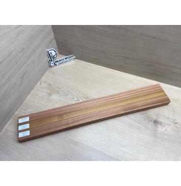 Сапели/Клён Печёный 180 гр/Сапели заготовка для переклеенного грифа безголовой гитары Радиал АА 28х(34,5-20-34,5)х590 мм (из 3х частей)-10