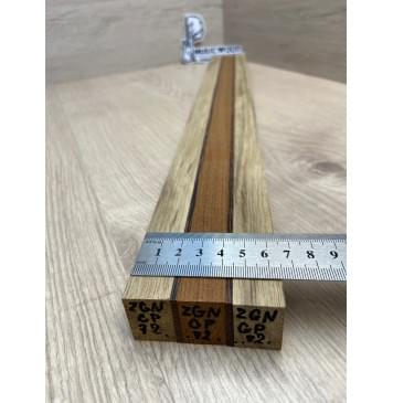 Корина Белая/Венге/Клён Печёный 180гр заготовка для переклеенного грифа безголовой гитары Радиал АА 27х(19-2-18-2-19)х565 мм - из 5 частей-1