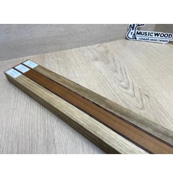Корина Белая/Венге/Клён Печёный 180гр заготовка для переклеенного грифа безголовой гитары Радиал АА 27х(19-2-18-2-19)х565 мм - из 5 частей-8
