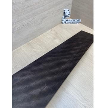 Эбен Чёрный Волнистый заготовка накладки для бас-гитары Радиал АА Волна ААА 8,5х103-94х710 мм-13