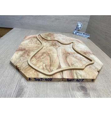 Клён Американский Ashleaf заготовка на топ для Тревел гитары Смешанный АА 12х(100-175-40)х430-254 мм (2 шт. книжкой) (Уценка-трещины)-2