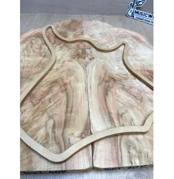 Клён Американский Ashleaf заготовка на топ для Тревел гитары Смешанный АА 12х(100-175-40)х430-254 мм (2 шт. книжкой) (Уценка-трещины)-3