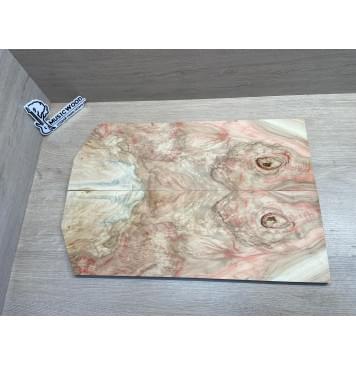 Клён Американский Ashleaf заготовка на топ под заливку Смешанный АА 12х(176-77)х530-485 мм (2 шт. книжкой) (Уценка-сучки,трещины)-0