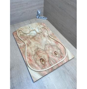 Клён Американский Ashleaf заготовка на топ под заливку Смешанный АА 12х(176-77)х530-485 мм (2 шт. книжкой) (Уценка-сучки,трещины)-1