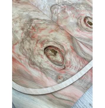 Клён Американский Ashleaf заготовка на топ под заливку Смешанный АА 12х(176-77)х530-485 мм (2 шт. книжкой) (Уценка-сучки,трещины)-4