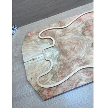 Клён Американский Ashleaf заготовка на топ под заливку Смешанный АА 12х(176-77)х530-485 мм (2 шт. книжкой) (Уценка-сучки,трещины)-6