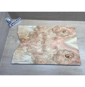 Клён Американский Ashleaf заготовка на топ под заливку Смешанный АА 12х(176-77)х530-485 мм (2 шт. книжкой) (Уценка-сучки,трещины)-8