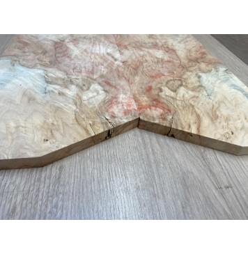 Клён Американский Ashleaf заготовка на топ под заливку Смешанный АА 12х(176-77)х530-485 мм (2 шт. книжкой) (Уценка-сучки,трещины)-7