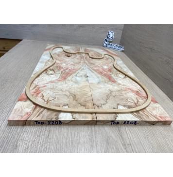 Клён Американский Ashleaf заготовка на топ Смешанный АА 12х173х525 мм (2 шт. книжкой) (Уценка-сучки,трещины)-5