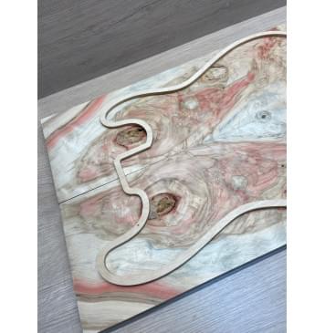 Клён Американский Ashleaf заготовка на топ Смешанный АА 12х173х525 мм (2 шт. книжкой) (Уценка-сучки,трещины)-7