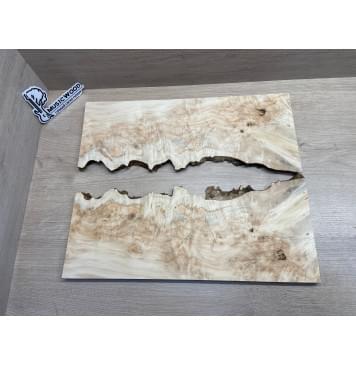 Клён Американский Кап заготовка на топ под заливку Смешанный АА 13х380х480 мм (2 шт. книжкой) -0