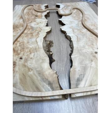 Клён Американский Кап заготовка на топ под заливку Смешанный АА 13х380х480 мм (2 шт. книжкой) -3