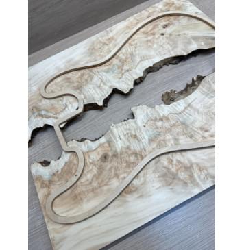 Клён Американский Кап заготовка на топ под заливку Смешанный АА 13х380х480 мм (2 шт. книжкой) -4